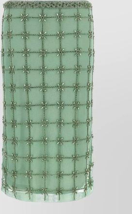 Pinko carrieri midi skirt sheer overlay beaded