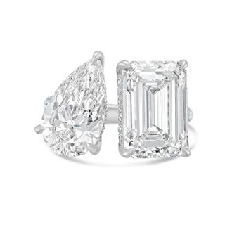 Diana M. Jewels 14KT WHITE GOLD 2 STONE LAB GROWN DIAMOND FASHION RING WEIGHING 3.00 CTS TW