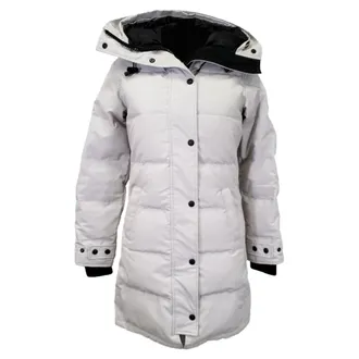 Canada Goose Shelburne Down-Filled Parka in White Polyester