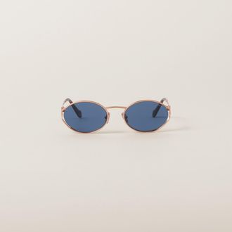 Miu Miu Logo Sunglasses, Woman, Blue Lenses