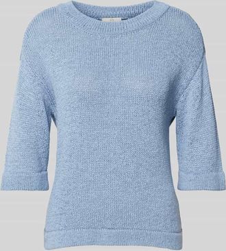 Kaffe Regular Fit Strickpullover mit Rundhalsausschnitt in Hellblau, Gr&ouml;&szlig;e M