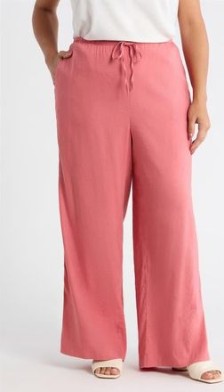 Nordstrom Wide Leg Linen Blend Pants in Pink Clay at Nordstrom, Size 4 X