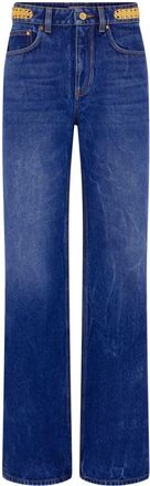 Paco Rabanne boyfriend jeans with charm detail - women - Cotton - 26 - Blue