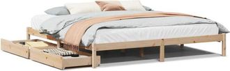 vidaXL Bed Frame without Mattress 180x200 cm Super King Solid Wood Pine vidaXL