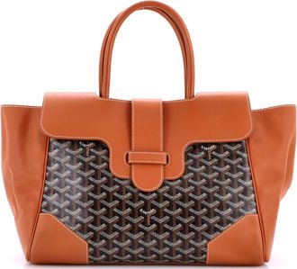 Goyard Saigon Tote Bag Coated Canvas with Leather