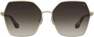 Stuart Weitzman 60mm Gradient Square Sunglasses in Gold/Brown Sf at Nordstrom