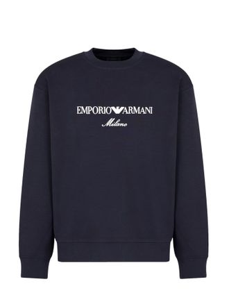 Giorgio Armani: Blue Crew Neck Sweaters now up to −83