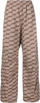 Balenciaga Katoenen Poplin BB Monogram Unisex Broek - Heren - Wijde Broeken - Beige - XS - Katoen - Broeken