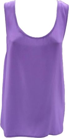 P.A.R.O.S.H. Lila Mouwloze Top - Dames - Tops zonder mouwen - Paars - L - Tops