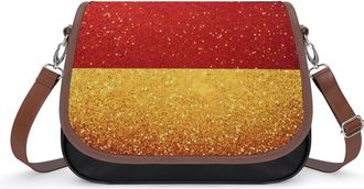 Generic Glitter Pattern German Flag Small Womens Crossbody Bags Shoulder Handbag with Adjustable Strap for Travel