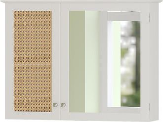 Vicco Armario Con Espejo Para Ba&ntilde;o Rosario, Blanco, 68 X 49 Cm Con 2 Puertas