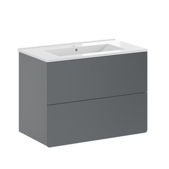 Vicco Conjunto De Muebles De Ba&ntilde;o Izan, Gris, 2 Partes