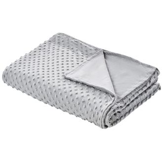 Beliani Funda De Manta Pesada Moderna N&oacute;rdica Tejido Poli&eacute;ster Lunares 135 X 200 Cm Gris Callisto