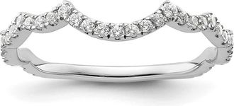 Diamond2Deal 14k White Gold Lab Grown Diamond Wedding Band Ring 0.3Ct Clarity- VS Color- G-H