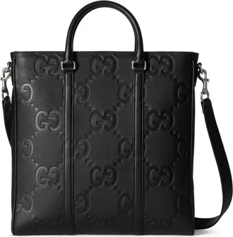 Gucci Tassen, unisex, Zwart, ONE Size, Leer, Gestructureerde Tote Bag
