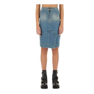 Vivienne Westwood Denim Skirts, female, Blue, Size: XS Pleat Midi Skirt