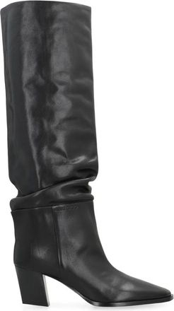 Jimmy Choo London Hart 60 Laarsjes - Dames - Laarzen met Hak - Zwart - 36 EU - Leer - Schoenen