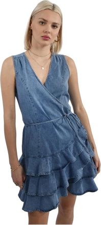 Molly Bracken Short Kleedjes - Dames - Korte kleedjes - Blauw - XS - Katoen - Kleedjes