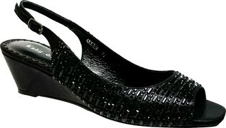 Lady Couture Queen Slingback Wedge Heel Sandal in Black at Nordstrom Rack, Size 5.5Us / 36Eu