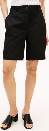 Tommy Hilfiger Chinoshorts TOMMY HILFIGER CO GMD BLEND CHINO SHORT, Damen, Gr. 34, N-Gr, schwarz, Web, Obermaterial: 65% Baumwolle, 33% Lyocell, 2% Elasthan, unifarb