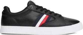 Tommy Hilfiger striped-detail sneakers - men - Nappa Leather/Polyester/Rubber - 42 - Black