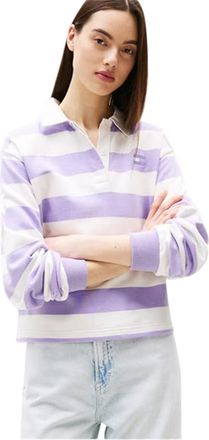 Tommy Jeans Dames/Dames Gestreept Gestreept Poloshirt (Amethist Paars)