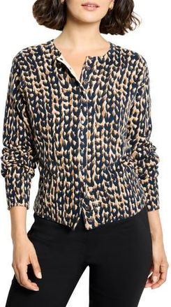 Nic+Zoe Stitch Print Snap It Up Cardigan in Neutral Multi at Nordstrom Rack, Size Xx-Large
