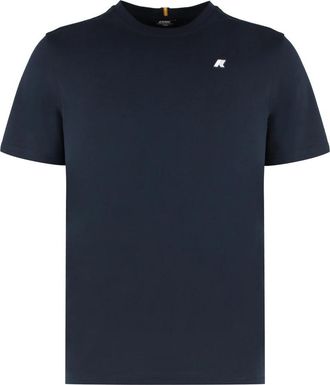 K-Way Odom Letitrain Katoenen T-shirt met ronde hals - Heren - T-shirts - Blauw - XL - Katoen - Tops
