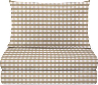 KASANOVA Completo letto singolo quadretti beige