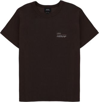 A.P.C. Brown Logo Crew Neck T-Shirt