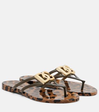 Dolce & Gabbana DG leopard-print thong sandals
