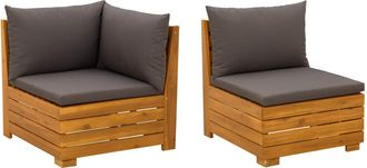 vidaXL Conjunto De Sof&aacute;s De Jard&iacute;n 2 Uds. 2 Plaza Vidaxl