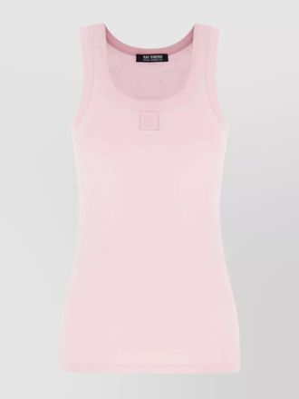 Raf Simons sleeveless cotton top round neckline