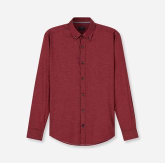 Olymp Langarmhemd OLYMP, Herren, Gr. XXL, N-Gr, rot, Twill, Obermaterial: 100% Baumwolle, regular fit normal, Manschette, Hemden Langarmhemd, Button-down-Kr