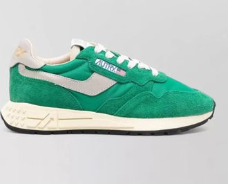 Autry silk nylon suede panel rubber sole sneakers