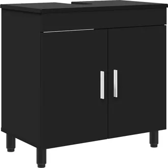vidaXL Unidad De Tocador De Ba&ntilde;o Negro 60 X 35 X 60 Cm Vidaxl