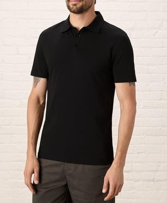 Pact Luxe Essential Slim Polo Made With Organic Cotton in Black at Nordstrom, Size Xx-Large