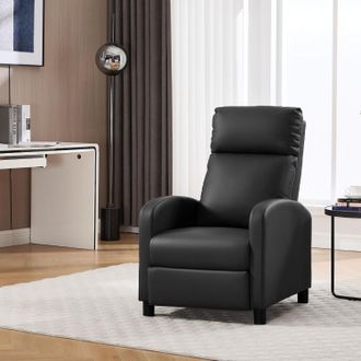 Woltu Sill&oacute;n Reclinable Ajustable, Sof&aacute; Individual Con Reposapi&eacute;s Para Sala De Estar Y Dormitorio, Color Negro - Woltu