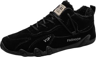 Generic Velvet Mid-Cut Ankle Boots for Women Fashionable Outdoor Casual Comfort Warm Winter Footwear (Black, 6.5)