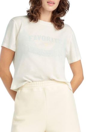 Favorite Daughter The Cropped Crewneck T-Shirt in Gardenia/Light Sage at Nordstrom, Size X-Small