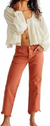 Free People Maggie Mid Rise Straight Leg Jeans In Rare Sienna