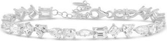 SHYMI Multi Shape Cubic Zirconia Tennis Bracelet in Silver at Nordstrom