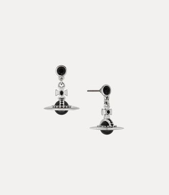 Vivienne Westwood New Petite Orb Earrings Platinum-black-cz-jet-crystal Platinum-black-cz-jet-crystal Women