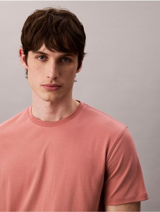 Calvin Klein Mens Supima Cotton Crewneck T-Shirt - Orange - 2XL