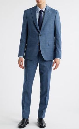 Jack Victor Esprit Box Check Suit in Blue at Nordstrom Rack, Size 36 Regular