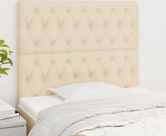 vidaXL Cabeceros 2 Unidades De Tela Color Crema 100x7x78/88 Cm Vidaxl