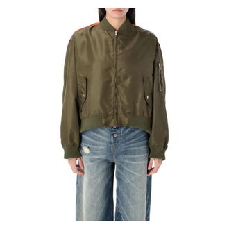 Maison Margiela Dames, Jassen, Groen, Maat: XS Leer