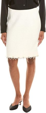 Oscar De La Renta Embroidered Wool-Blend Skirt