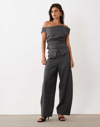 Asos pantalone coordinato con sovrapposizione sartoriale in antracite-Grigio