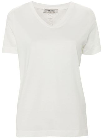Max Mara embroidered-logo cotton T-shirt - White